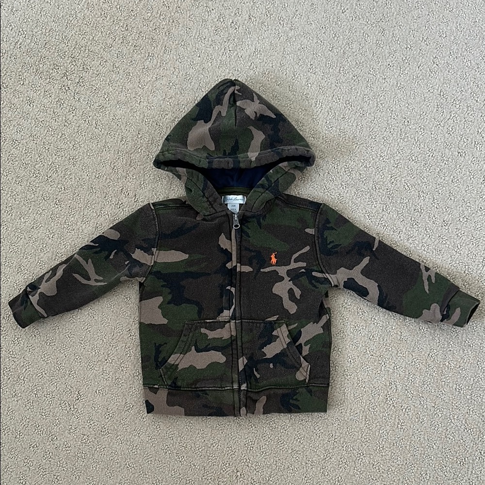 Polo by Ralph Lauren Green and Brown Camouflage Hoodie